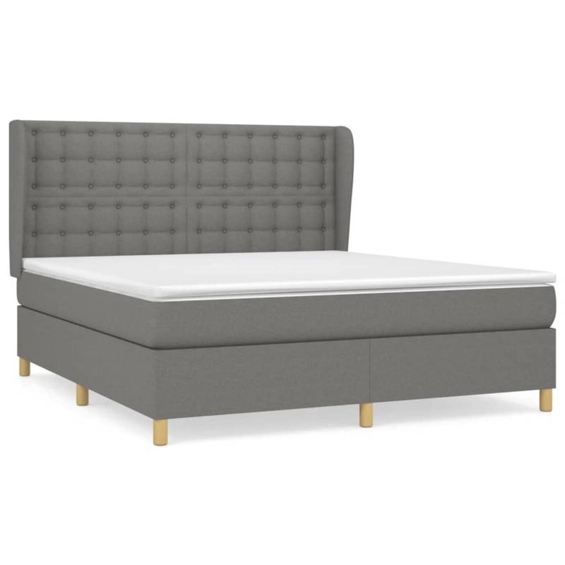 vidaXL Boxspringbett mit Matratze Dunkelgrau 180x200 cm Stoff1376675 von VIDAXL