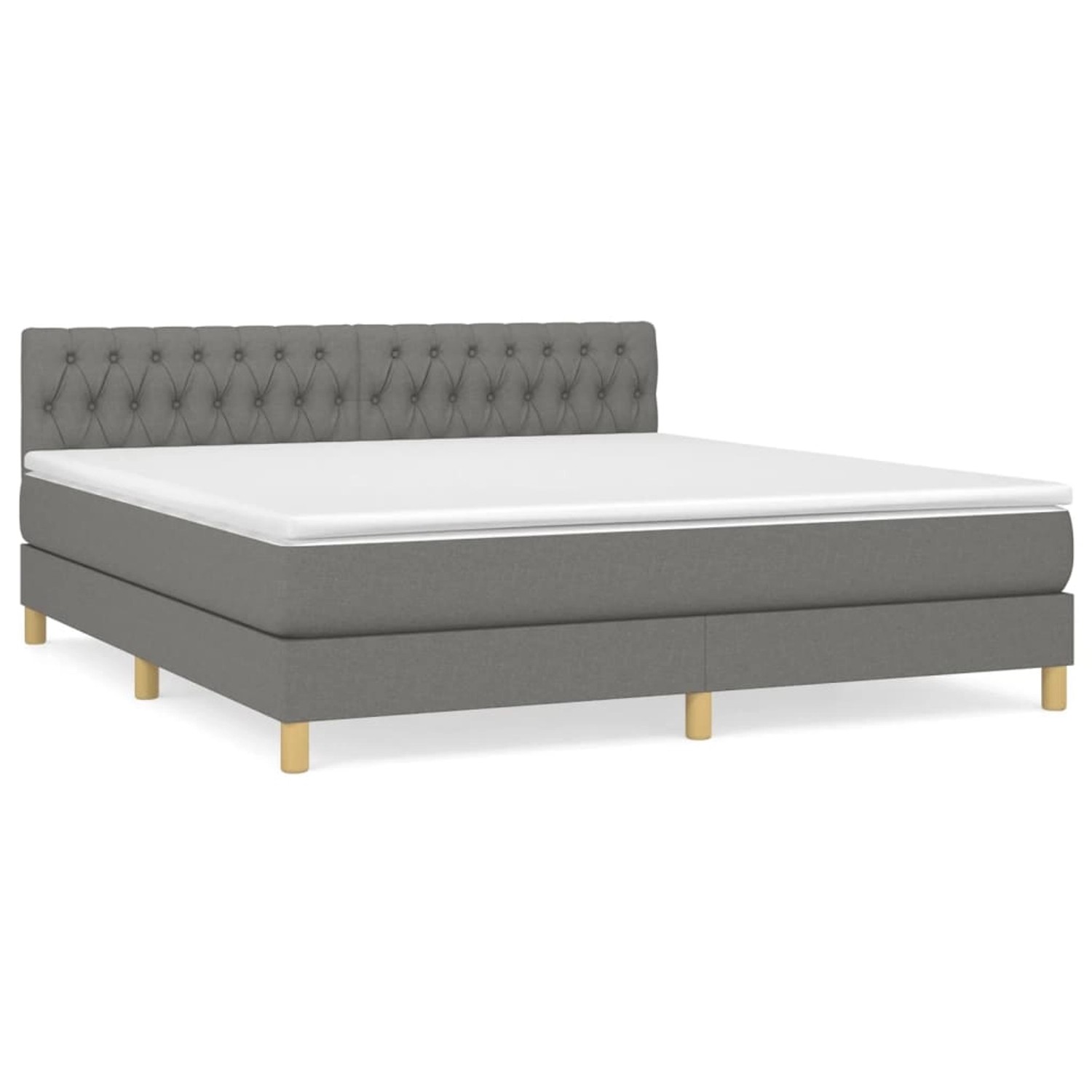 vidaXL Boxspringbett mit Matratze Dunkelgrau 180x200 cm Stoff1389637 vidaXL Boxspringbett mit Matratze Dunkelgrau 180x200 cm Stoff1389637 von VIDAXL