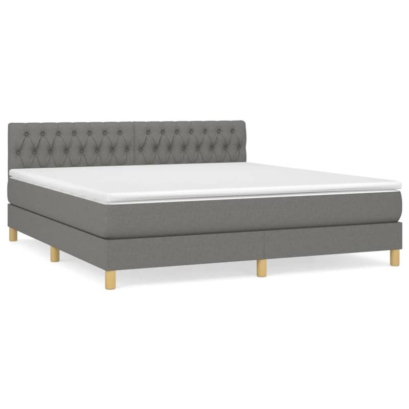 vidaXL Boxspringbett mit Matratze Dunkelgrau 180x200 cm Stoff1389637 von VIDAXL