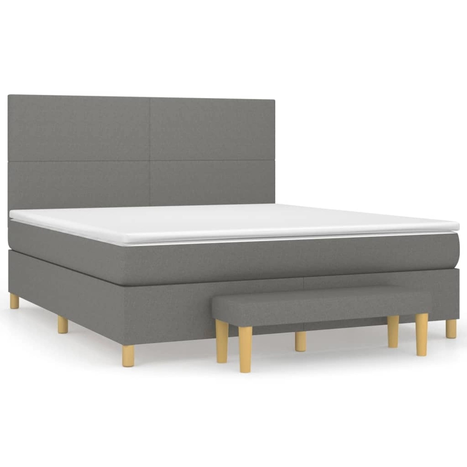 vidaXL Boxspringbett mit Matratze Dunkelgrau 180x200 cm Stoff1393033 von VIDAXL