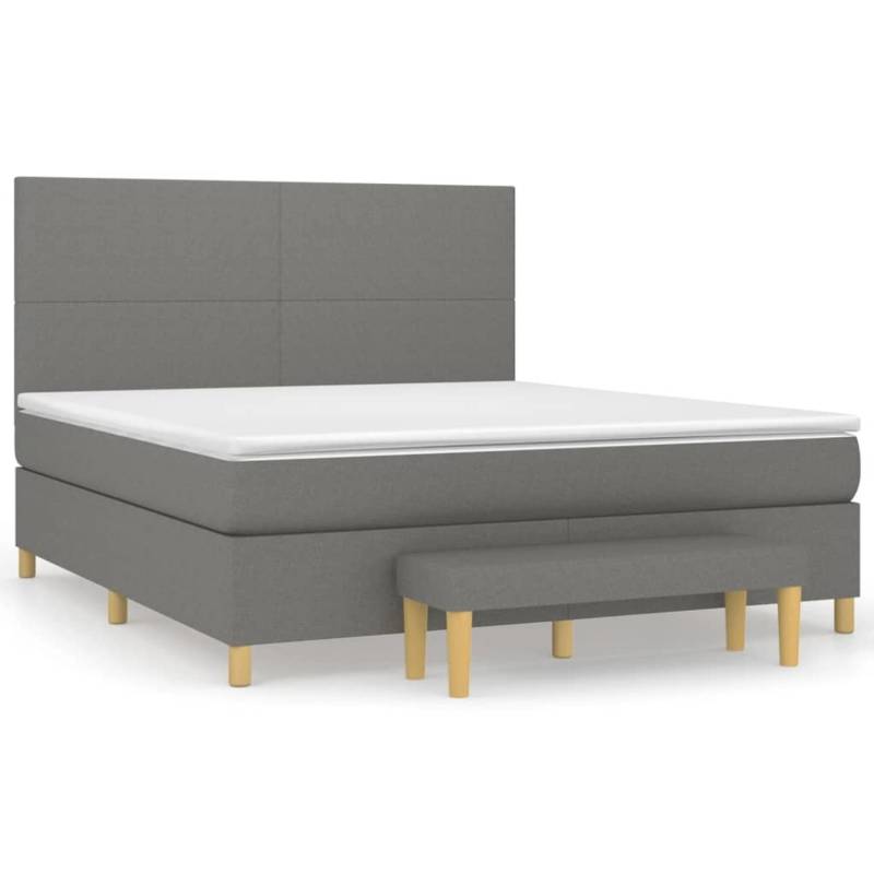 vidaXL Boxspringbett mit Matratze Dunkelgrau 180x200 cm Stoff1393033 von VIDAXL