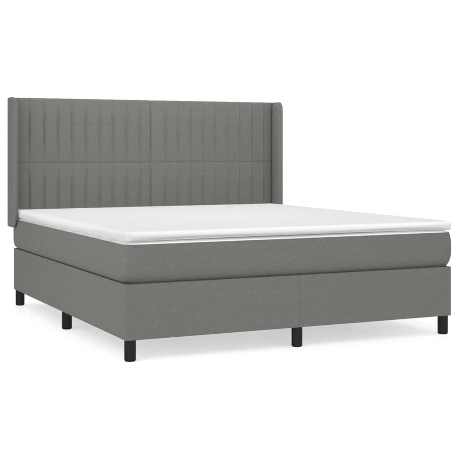 vidaXL Boxspringbett mit Matratze Dunkelgrau 180x200 cm Stoff1397198 von VIDAXL