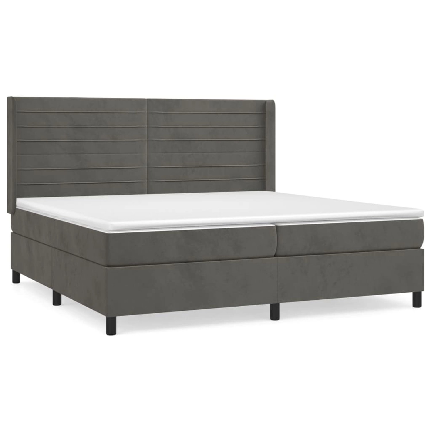 vidaXL Boxspringbett mit Matratze Dunkelgrau 200x200 cm Samt1357671 von VIDAXL