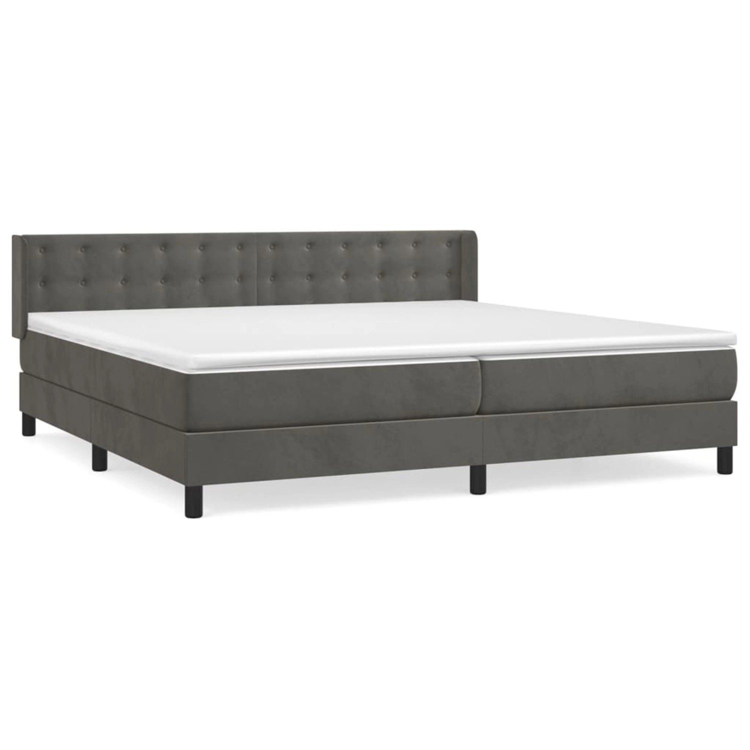 vidaXL Boxspringbett mit Matratze Dunkelgrau 200x200 cm Samt1368478 von VIDAXL