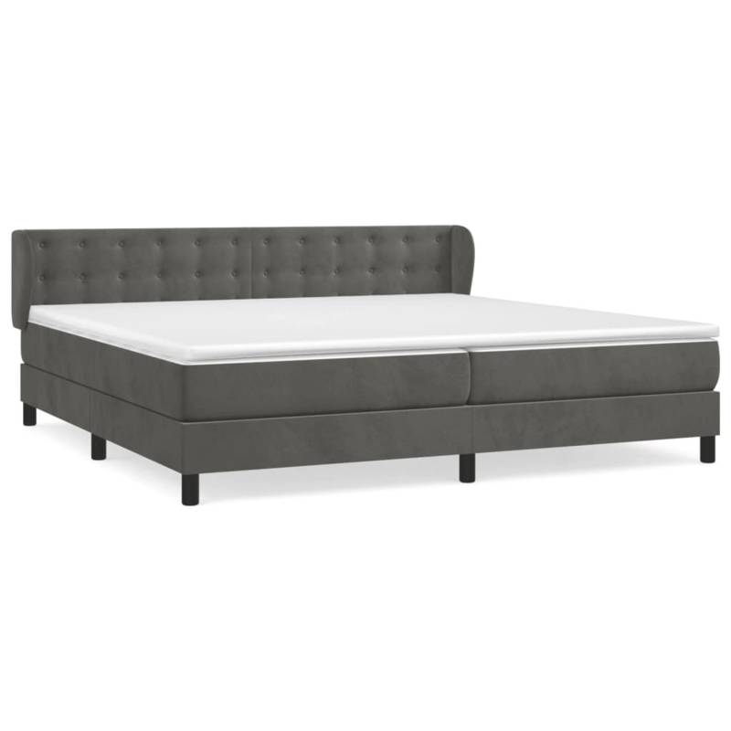 vidaXL Boxspringbett mit Matratze Dunkelgrau 200x200 cm Samt1372386 von VIDAXL