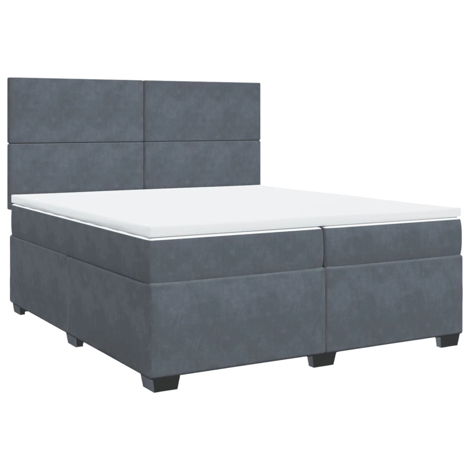 vidaXL Boxspringbett mit Matratze Dunkelgrau 200x200 cm Samt2107168 von VIDAXL
