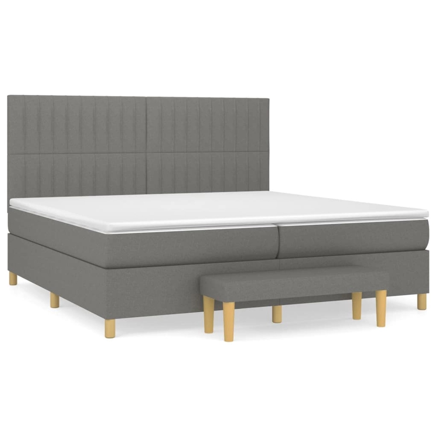 vidaXL Boxspringbett mit Matratze Dunkelgrau 200x200 cm Stoff1358383 von VIDAXL