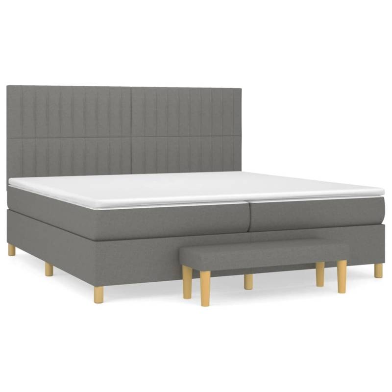 vidaXL Boxspringbett mit Matratze Dunkelgrau 200x200 cm Stoff1358383 von VIDAXL