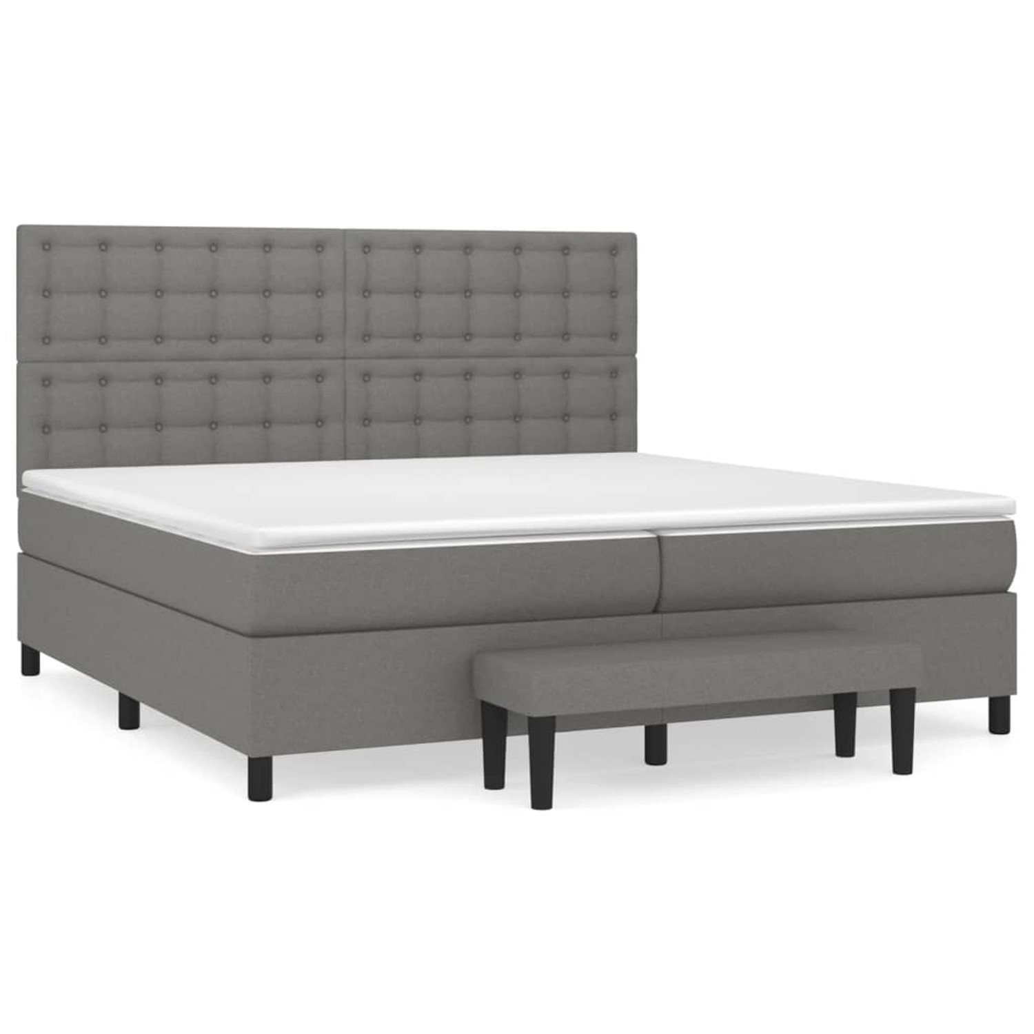 vidaXL Boxspringbett mit Matratze Dunkelgrau 200x200 cm Stoff1367490 von VIDAXL
