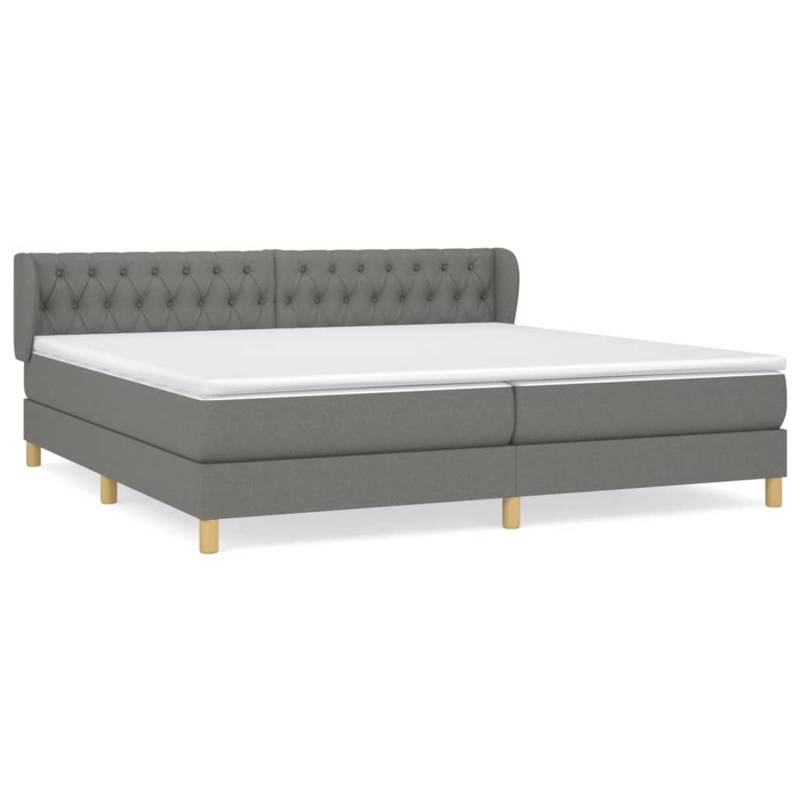 vidaXL Boxspringbett mit Matratze Dunkelgrau 200x200 cm Stoff1372285 von VIDAXL
