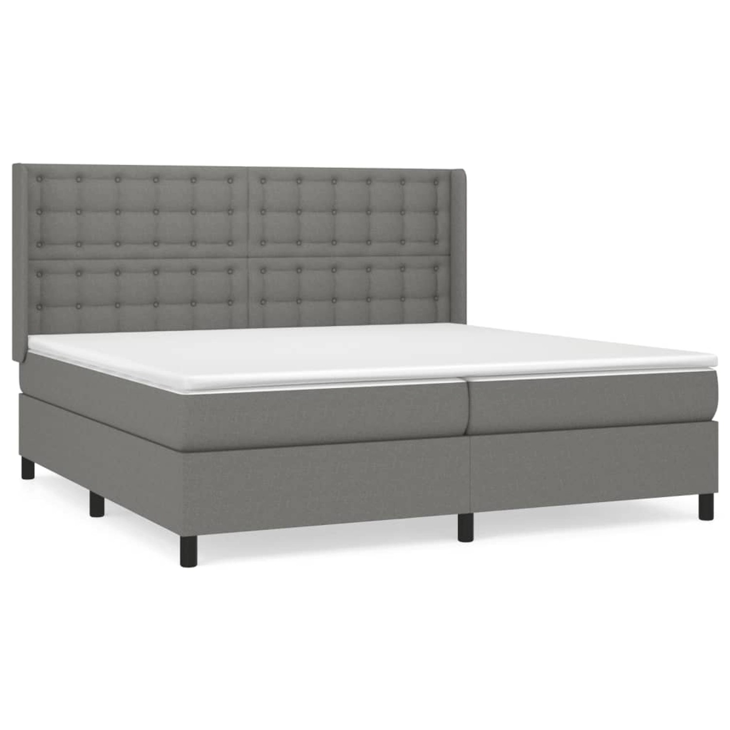 vidaXL Boxspringbett mit Matratze Dunkelgrau 200x200 cm Stoff1377811 von VIDAXL