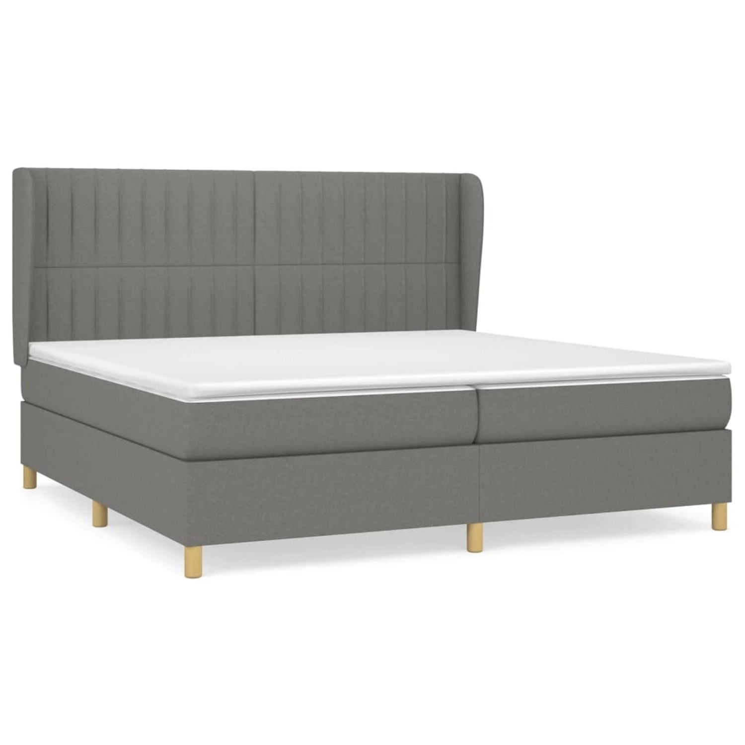 vidaXL Boxspringbett mit Matratze Dunkelgrau 200x200 cm Stoff1389861 von VIDAXL
