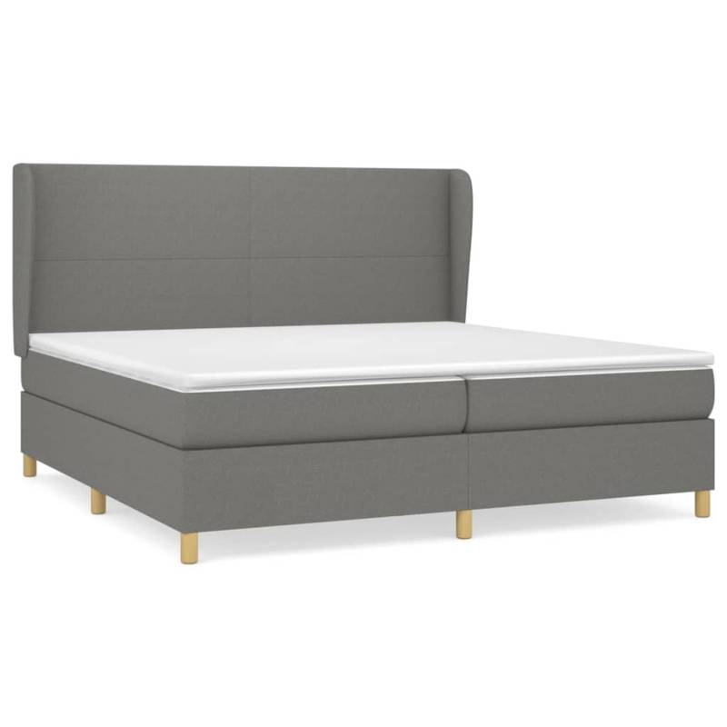 vidaXL Boxspringbett mit Matratze Dunkelgrau 200x200 cm Stoff1395637 von VIDAXL