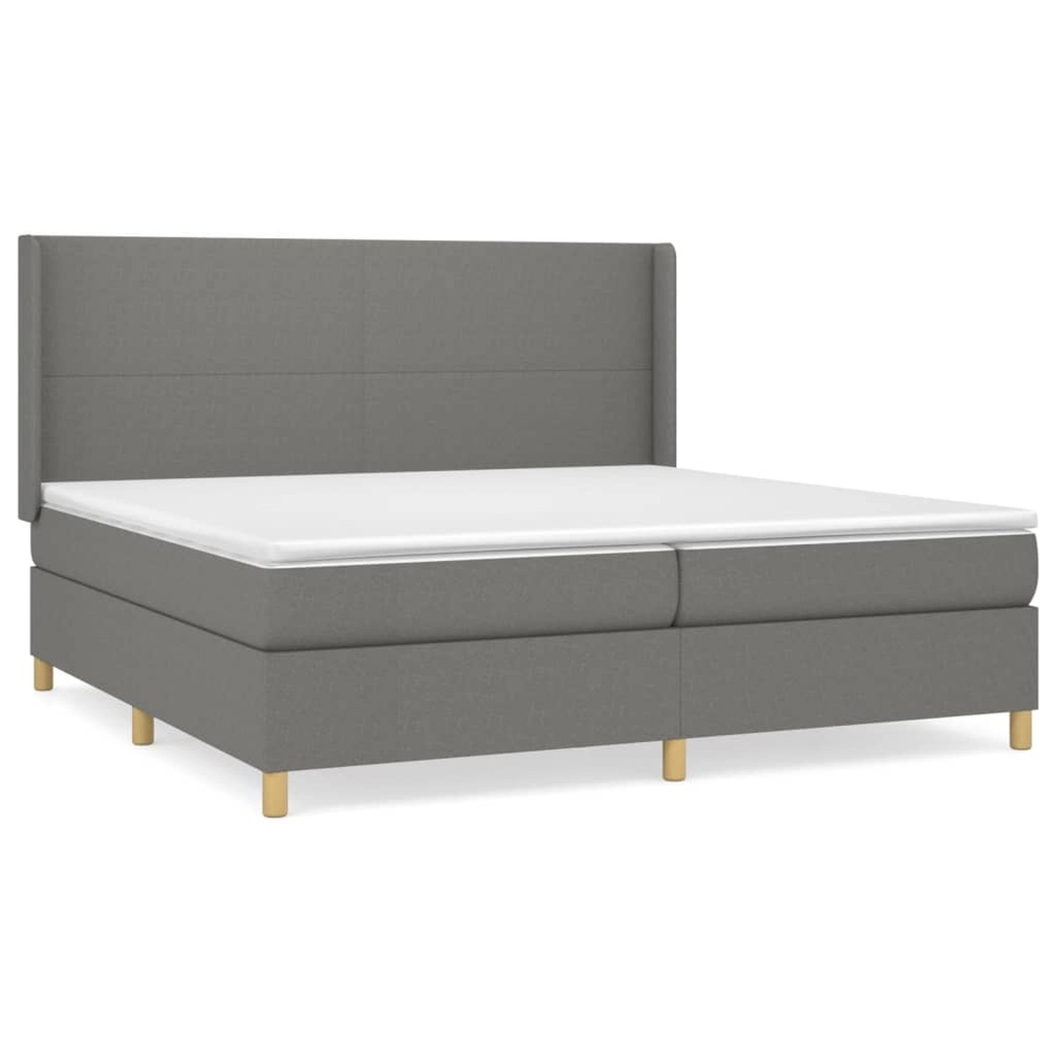 vidaXL Boxspringbett mit Matratze Dunkelgrau 200x200 cm Stoff1396522 von VIDAXL