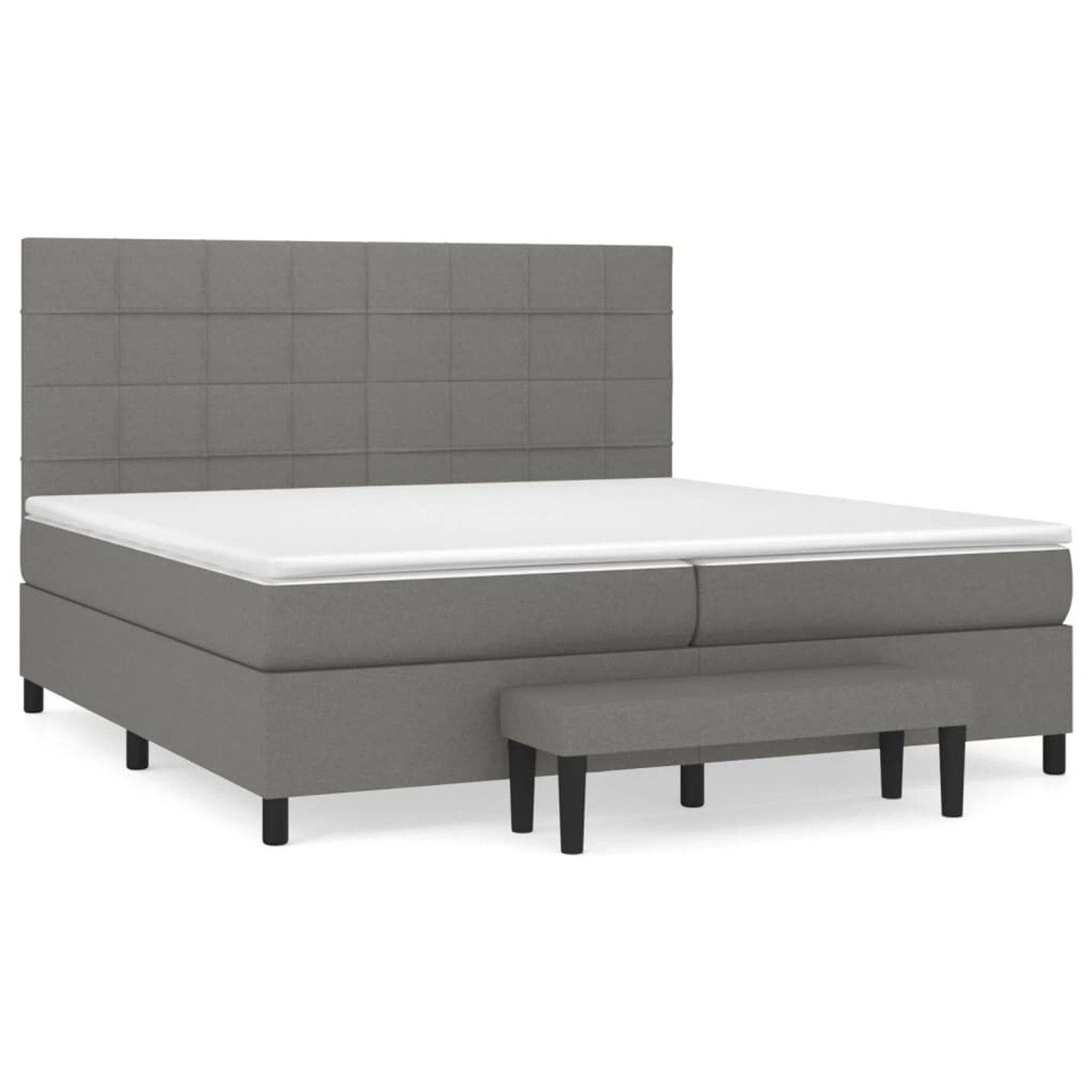 vidaXL Boxspringbett mit Matratze Dunkelgrau 200x200 cm Stoff1399138 von VIDAXL