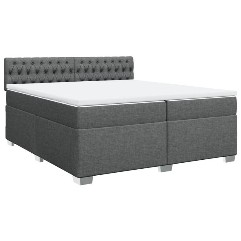 vidaXL Boxspringbett mit Matratze Dunkelgrau 200x200 cm Stoff2098122 von VIDAXL