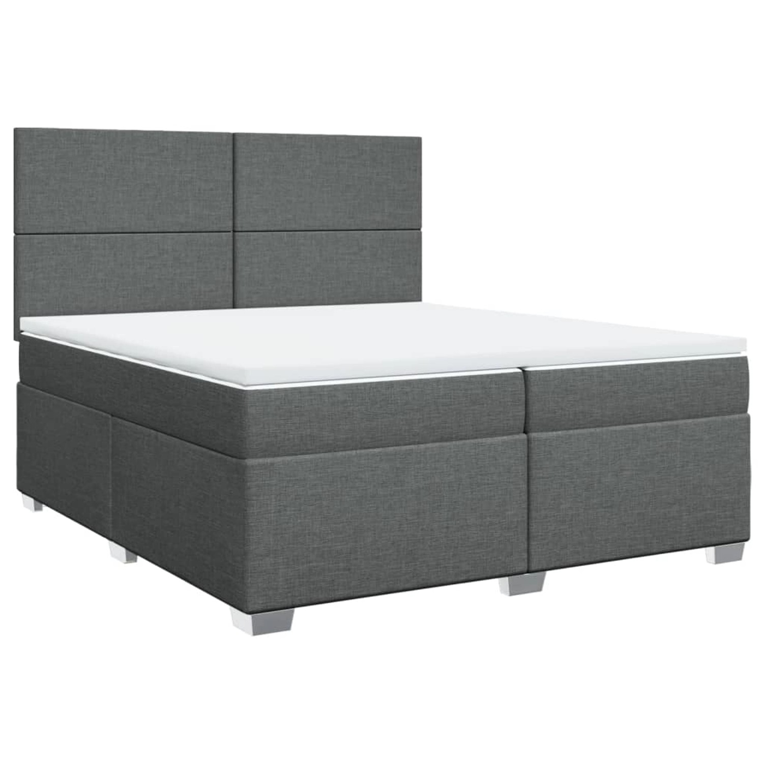 vidaXL Boxspringbett mit Matratze Dunkelgrau 200x200 cm Stoff2102126 von VIDAXL