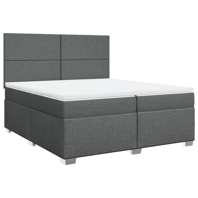 vidaXL Boxspringbett mit Matratze Dunkelgrau 200x200 cm Stoff2102126 von VIDAXL