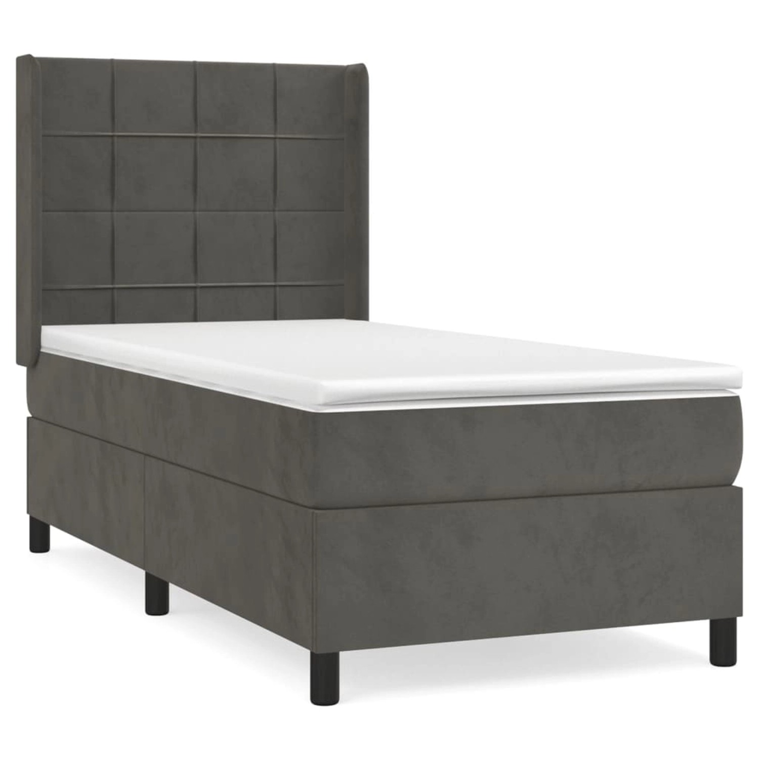 vidaXL Boxspringbett mit Matratze Dunkelgrau 80x200 cm Samt1357672 vidaXL Boxspringbett mit Matratze Dunkelgrau 80x200 cm Samt1357672 von VIDAXL