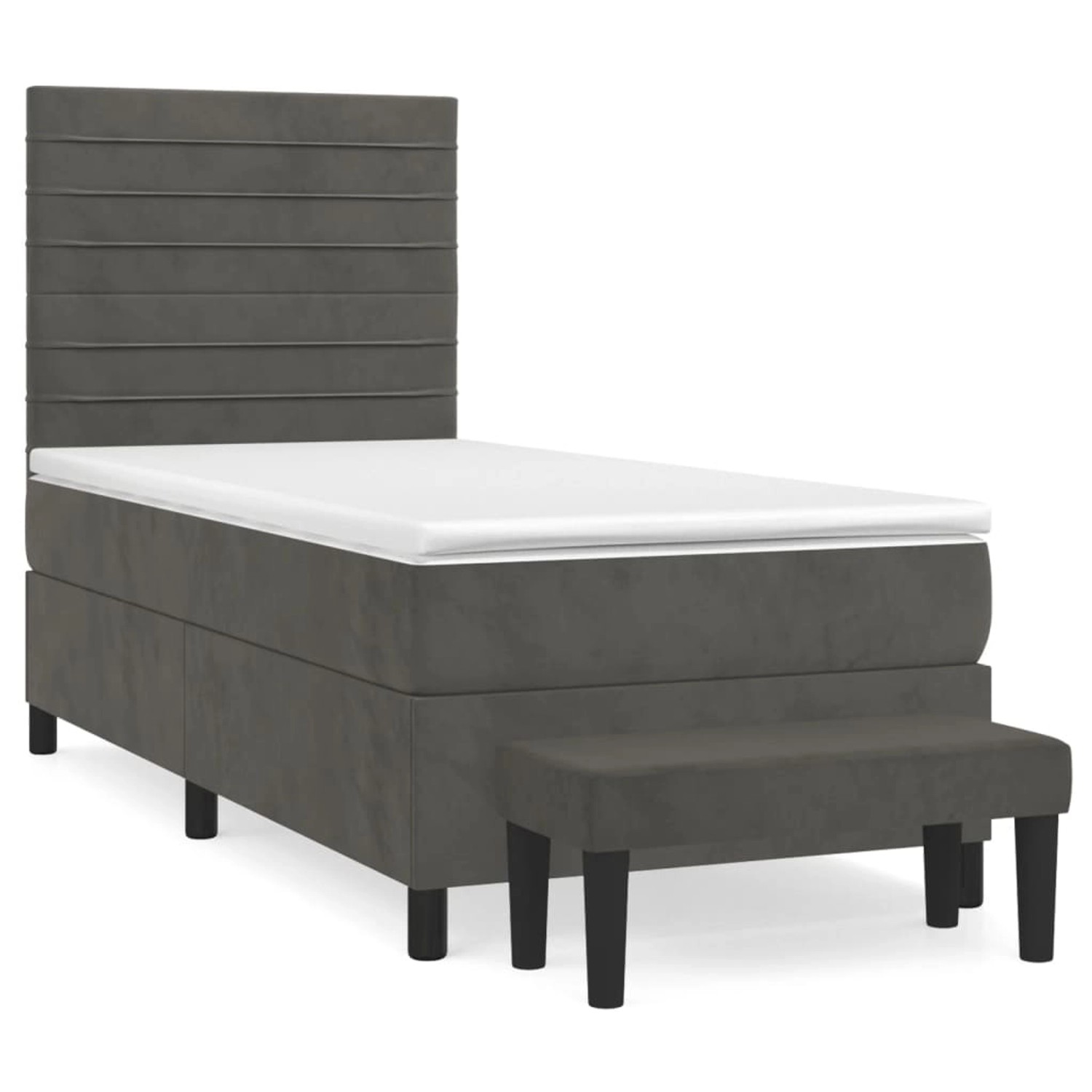vidaXL Boxspringbett mit Matratze Dunkelgrau 80x200 cm Samt1367898 vidaXL Boxspringbett mit Matratze Dunkelgrau 80x200 cm Samt1367898 von VIDAXL