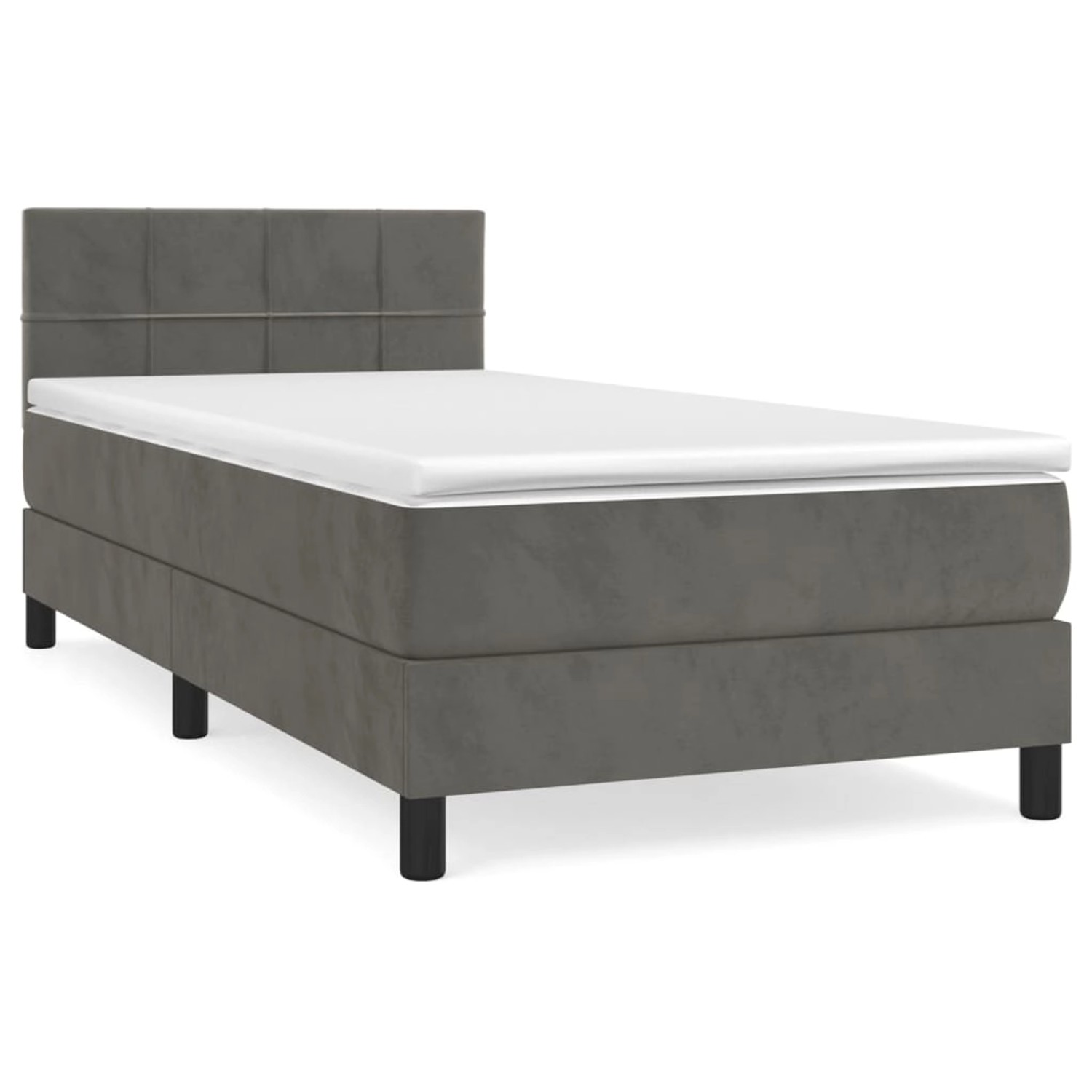 vidaXL Boxspringbett mit Matratze Dunkelgrau 80x200 cm Samt1537762 vidaXL Boxspringbett mit Matratze Dunkelgrau 80x200 cm Samt1537762 von VIDAXL