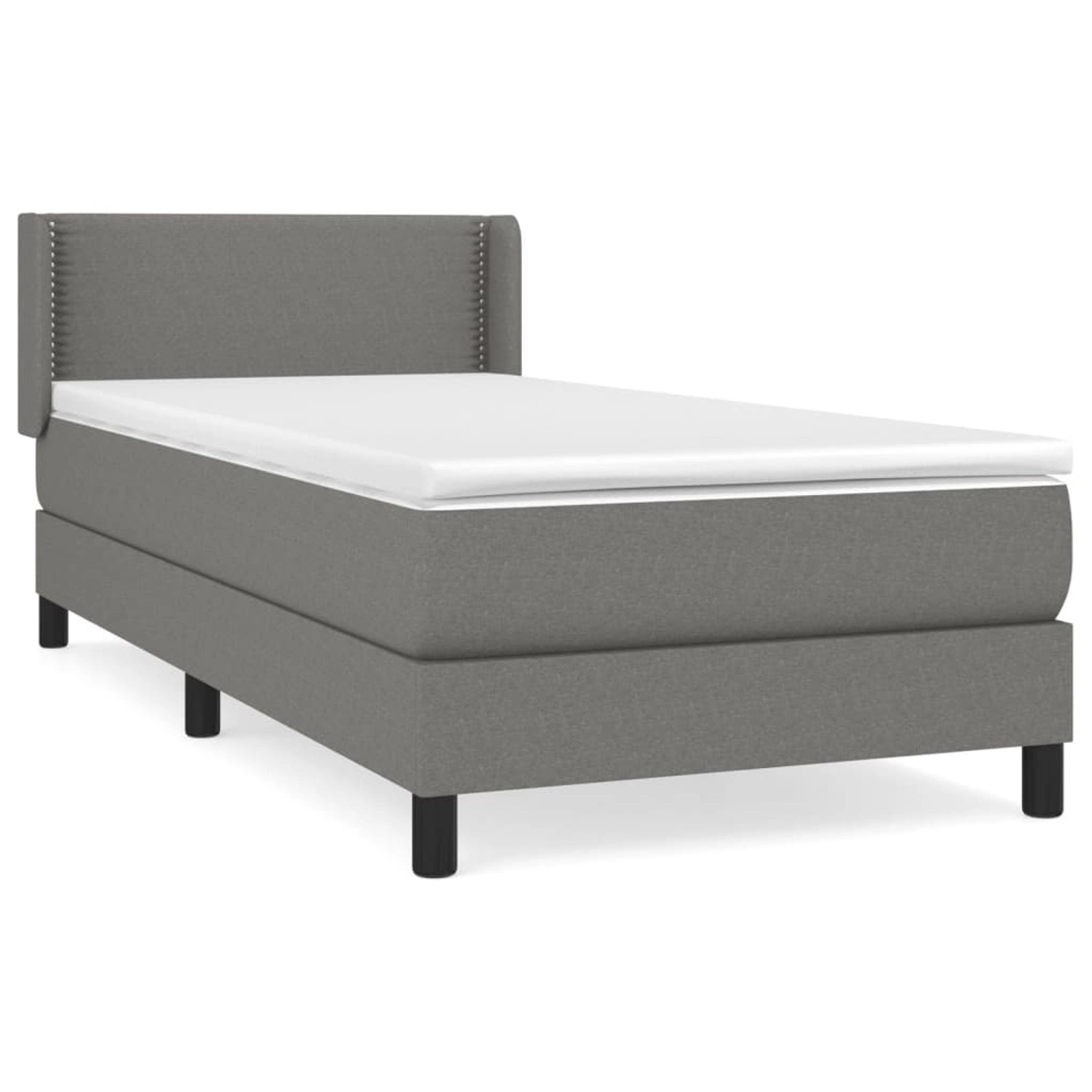 vidaXL Boxspringbett mit Matratze Dunkelgrau 80x200 cm Stoff 3129586 vidaXL Boxspringbett mit Matratze Dunkelgrau 80x200 cm Stoff 3129586 von VIDAXL