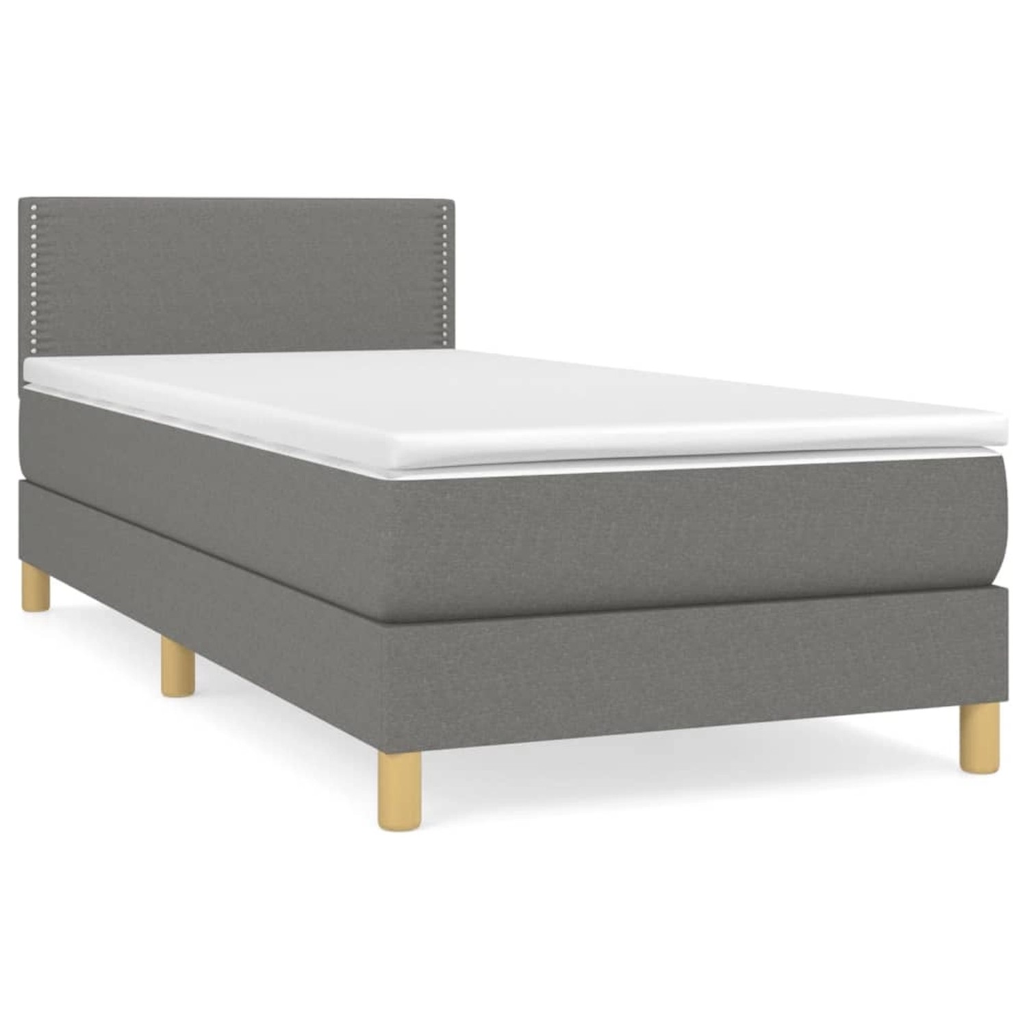 vidaXL Boxspringbett mit Matratze Dunkelgrau 80x200 cm Stoff1373160 vidaXL Boxspringbett mit Matratze Dunkelgrau 80x200 cm Stoff1373160 von VIDAXL