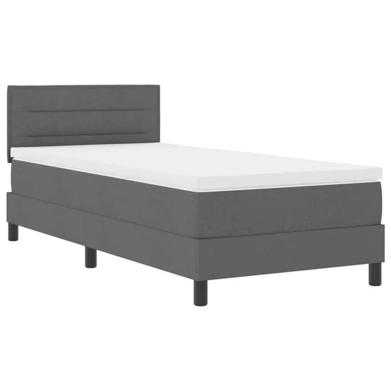 vidaXL Boxspringbett mit Matratze Dunkelgrau 90 x 200 cm Stoff 3342101 von VIDAXL