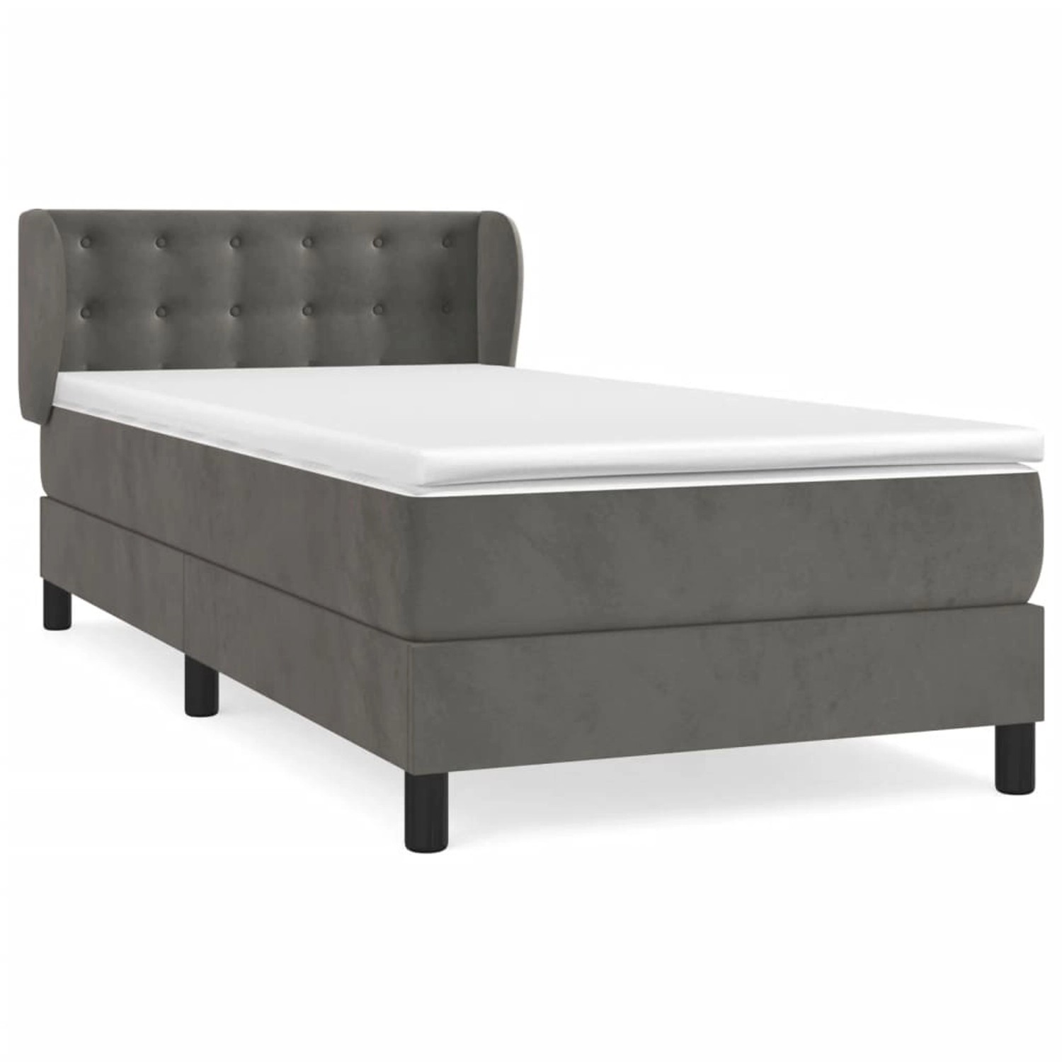 vidaXL Boxspringbett mit Matratze Dunkelgrau 90x190 cm Samt1537456 vidaXL Boxspringbett mit Matratze Dunkelgrau 90x190 cm Samt1537456 von VIDAXL