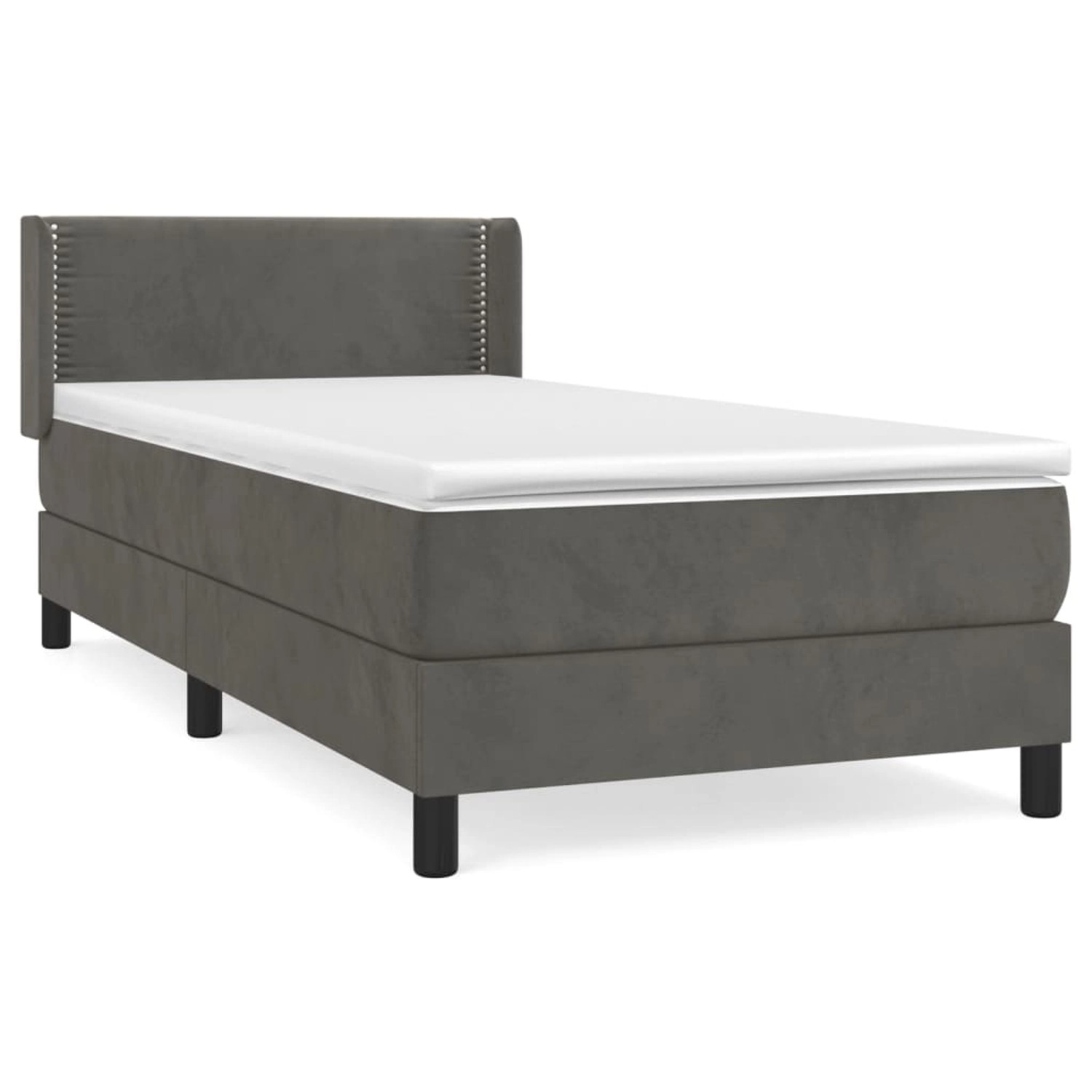vidaXL Boxspringbett mit Matratze Dunkelgrau 90x190 cm Samt1537586 vidaXL Boxspringbett mit Matratze Dunkelgrau 90x190 cm Samt1537586 von VIDAXL