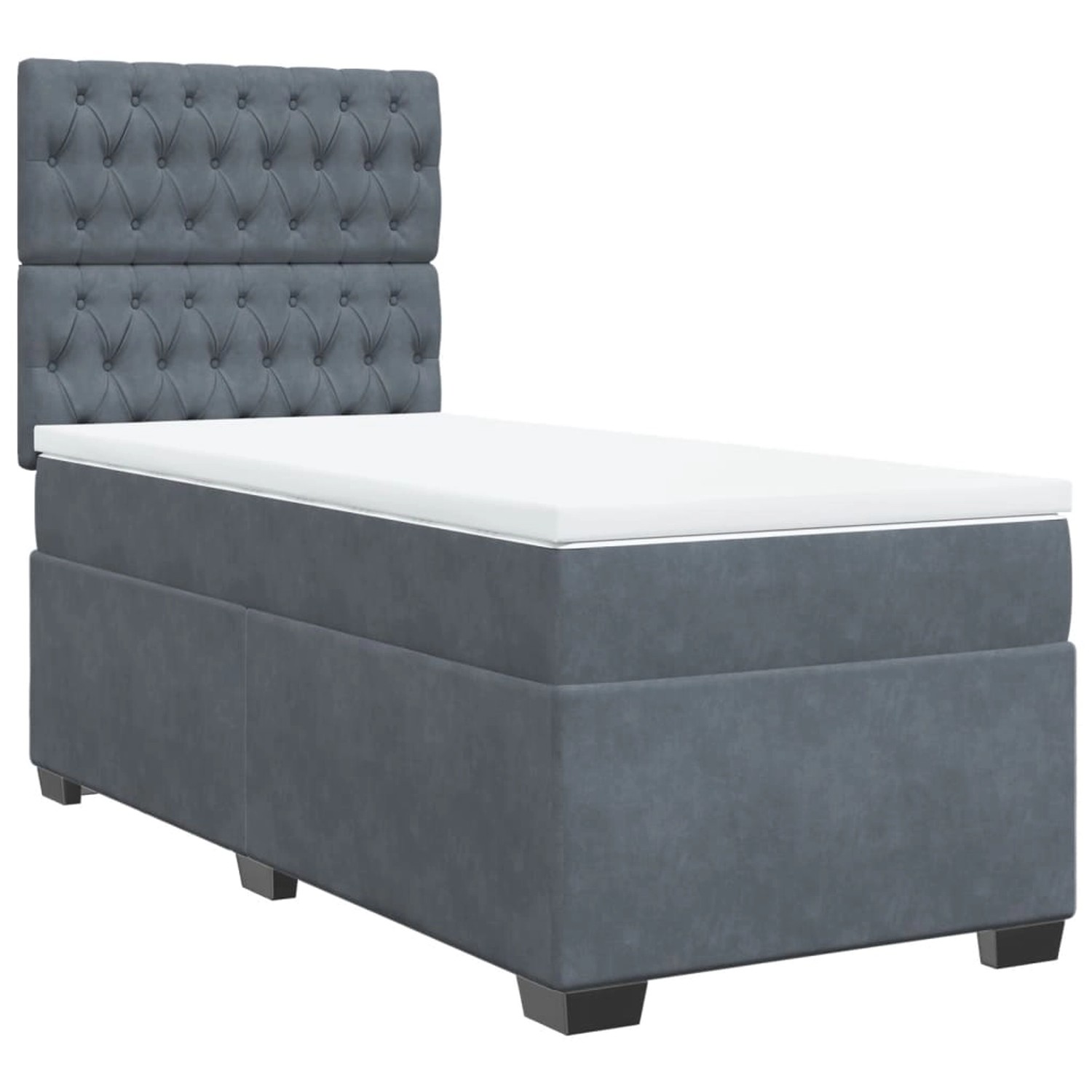 vidaXL Boxspringbett mit Matratze Dunkelgrau 90x190 cm Samt2099310 vidaXL Boxspringbett mit Matratze Dunkelgrau 90x190 cm Samt2099310 von VIDAXL
