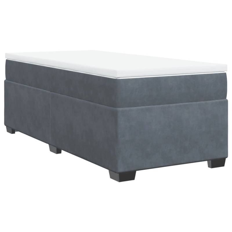 vidaXL Boxspringbett mit Matratze Dunkelgrau 90x190 cm Samt2107210 von VIDAXL