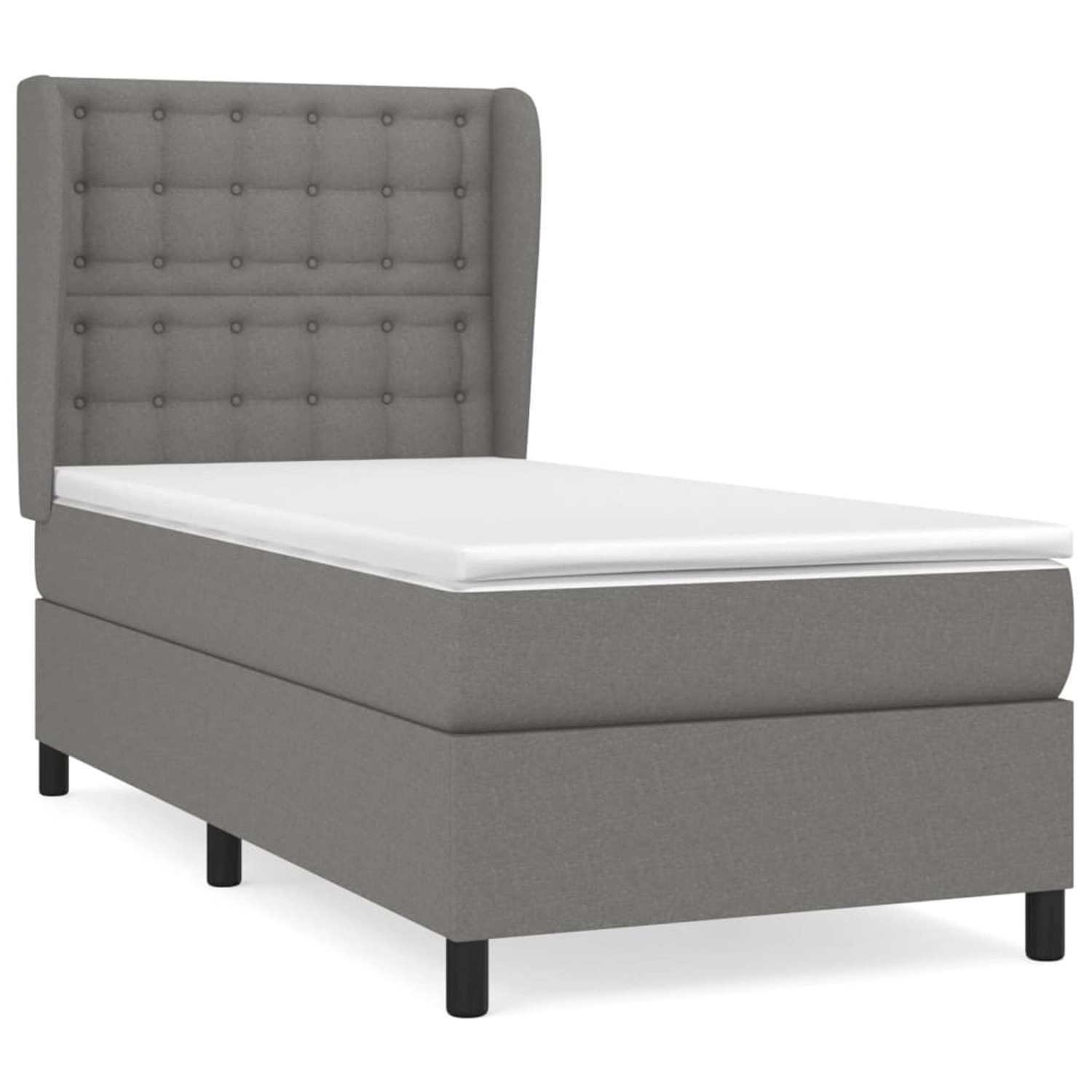 vidaXL Boxspringbett mit Matratze Dunkelgrau 90x190 cm Stoff1394717 vidaXL Boxspringbett mit Matratze Dunkelgrau 90x190 cm Stoff1394717 von VIDAXL