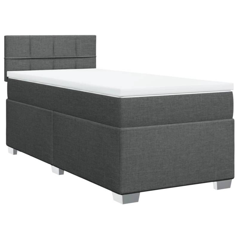 vidaXL Boxspringbett mit Matratze Dunkelgrau 90x190 cm Stoff2097781 von VIDAXL