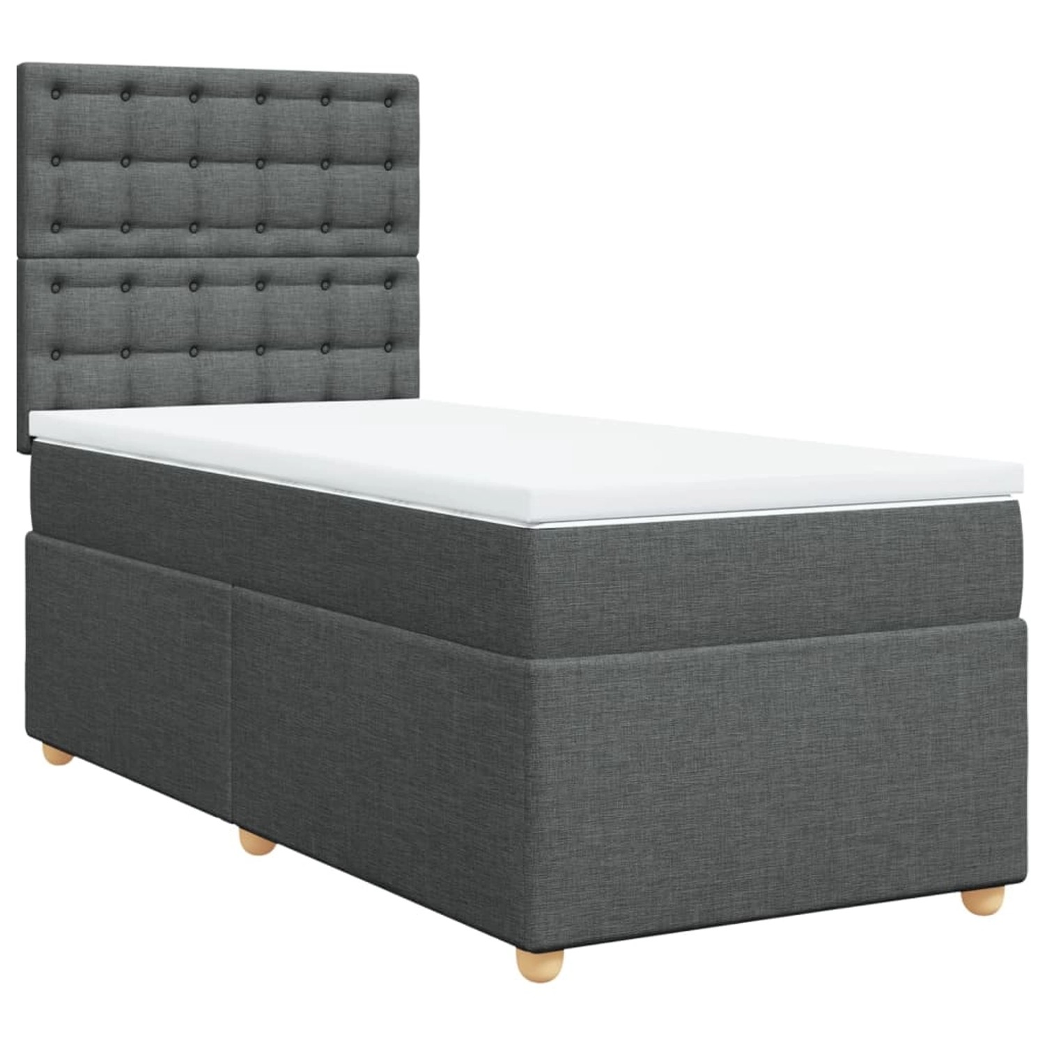 vidaXL Boxspringbett mit Matratze Dunkelgrau 90x190 cm Stoff2101710 vidaXL Boxspringbett mit Matratze Dunkelgrau 90x190 cm Stoff2101710 von VIDAXL