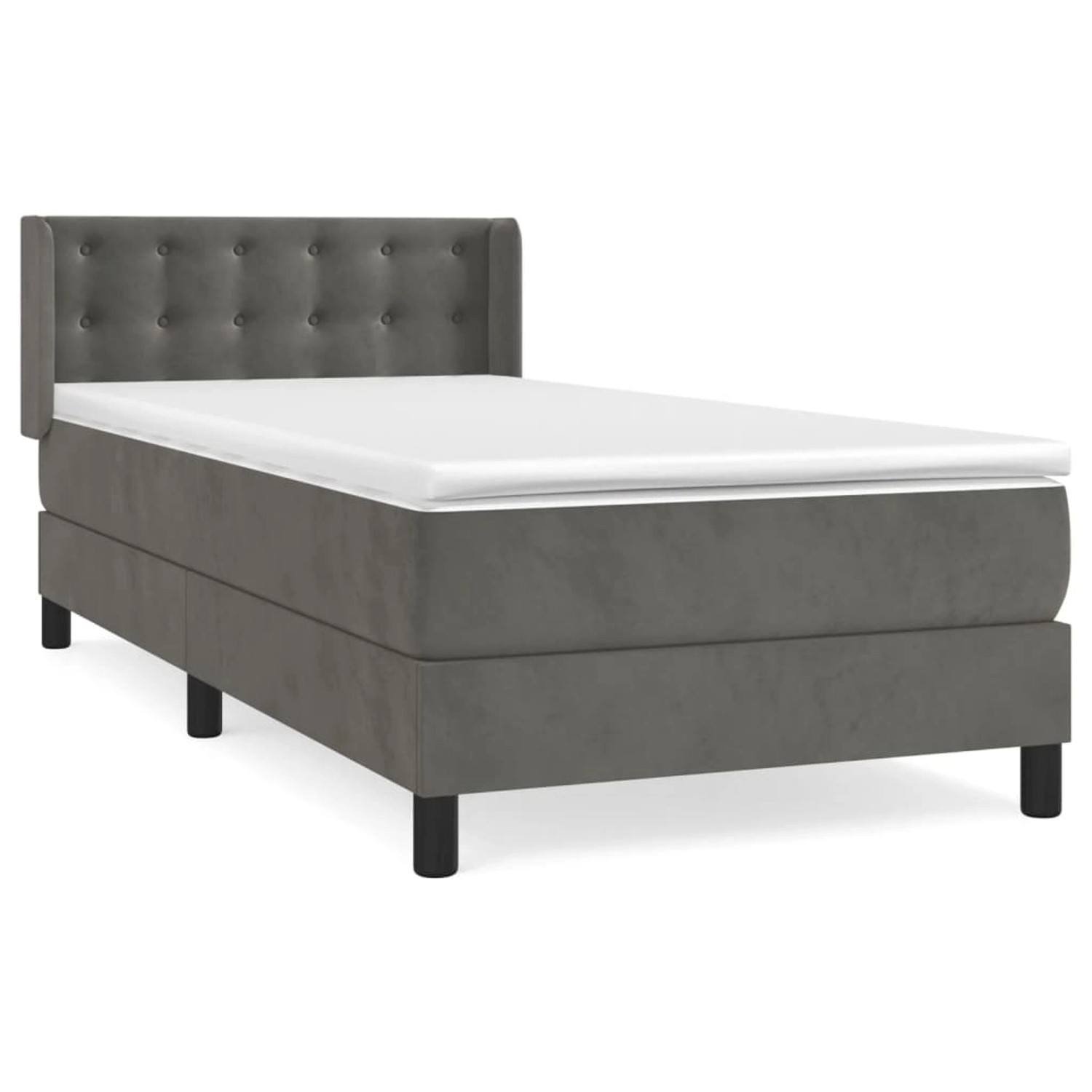 vidaXL Boxspringbett mit Matratze Dunkelgrau 90x200 cm Samt1376762 vidaXL Boxspringbett mit Matratze Dunkelgrau 90x200 cm Samt1376762 von VIDAXL