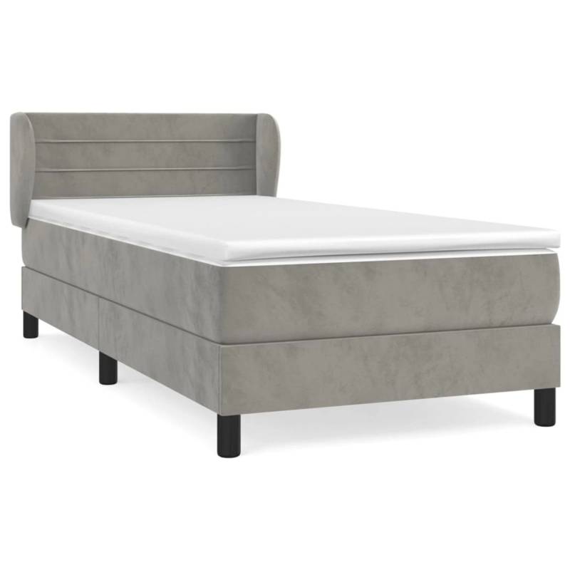 vidaXL Boxspringbett mit Matratze Dunkelgrau 90x200 cm Samt1377580 von VIDAXL