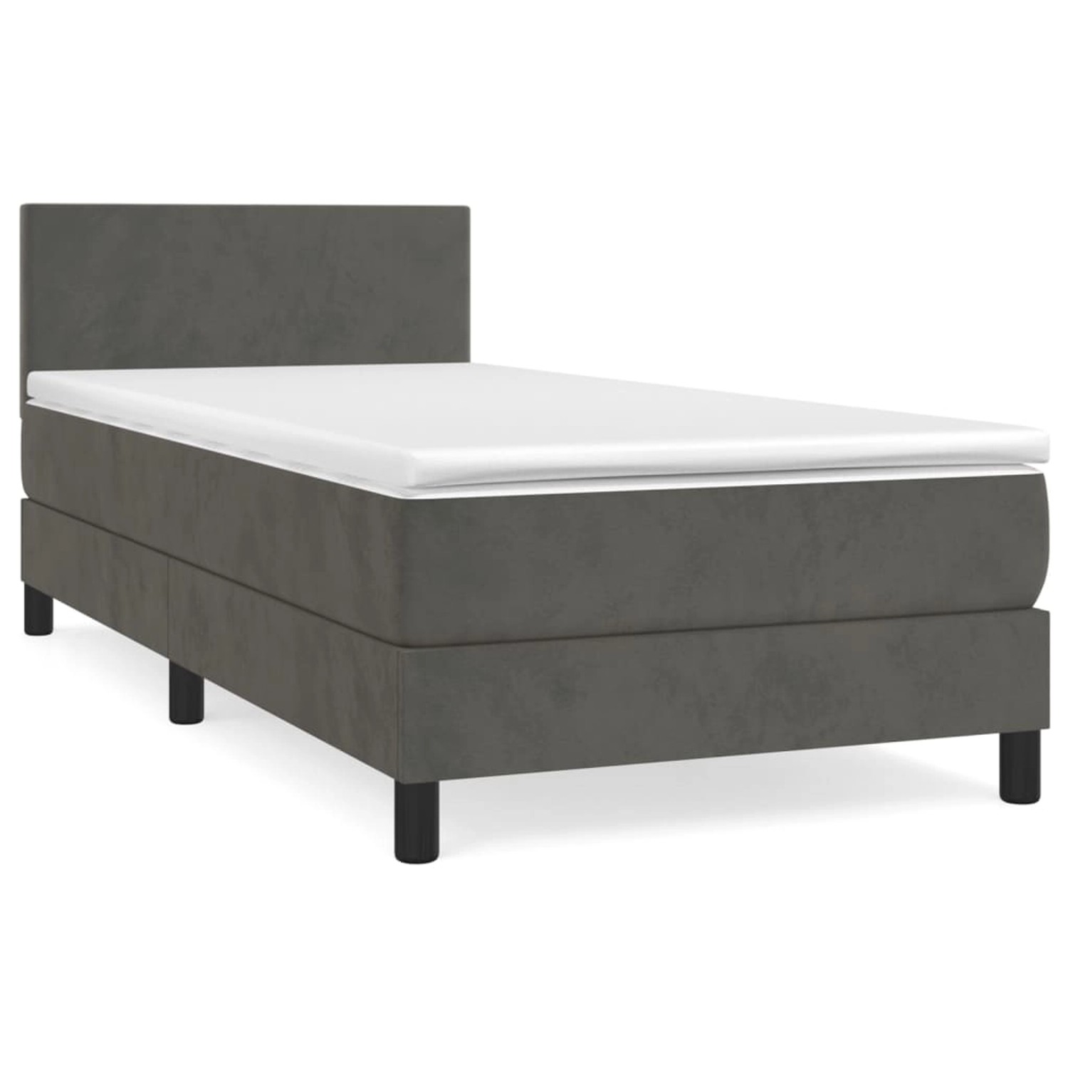 vidaXL Boxspringbett mit Matratze Dunkelgrau 90x200 cm Samt1389839 vidaXL Boxspringbett mit Matratze Dunkelgrau 90x200 cm Samt1389839 von VIDAXL