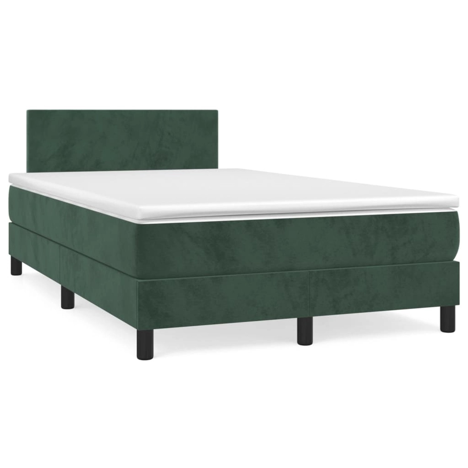 vidaXL Boxspringbett mit Matratze Dunkelgrün 120x200 cm Samt1389846 von VIDAXL