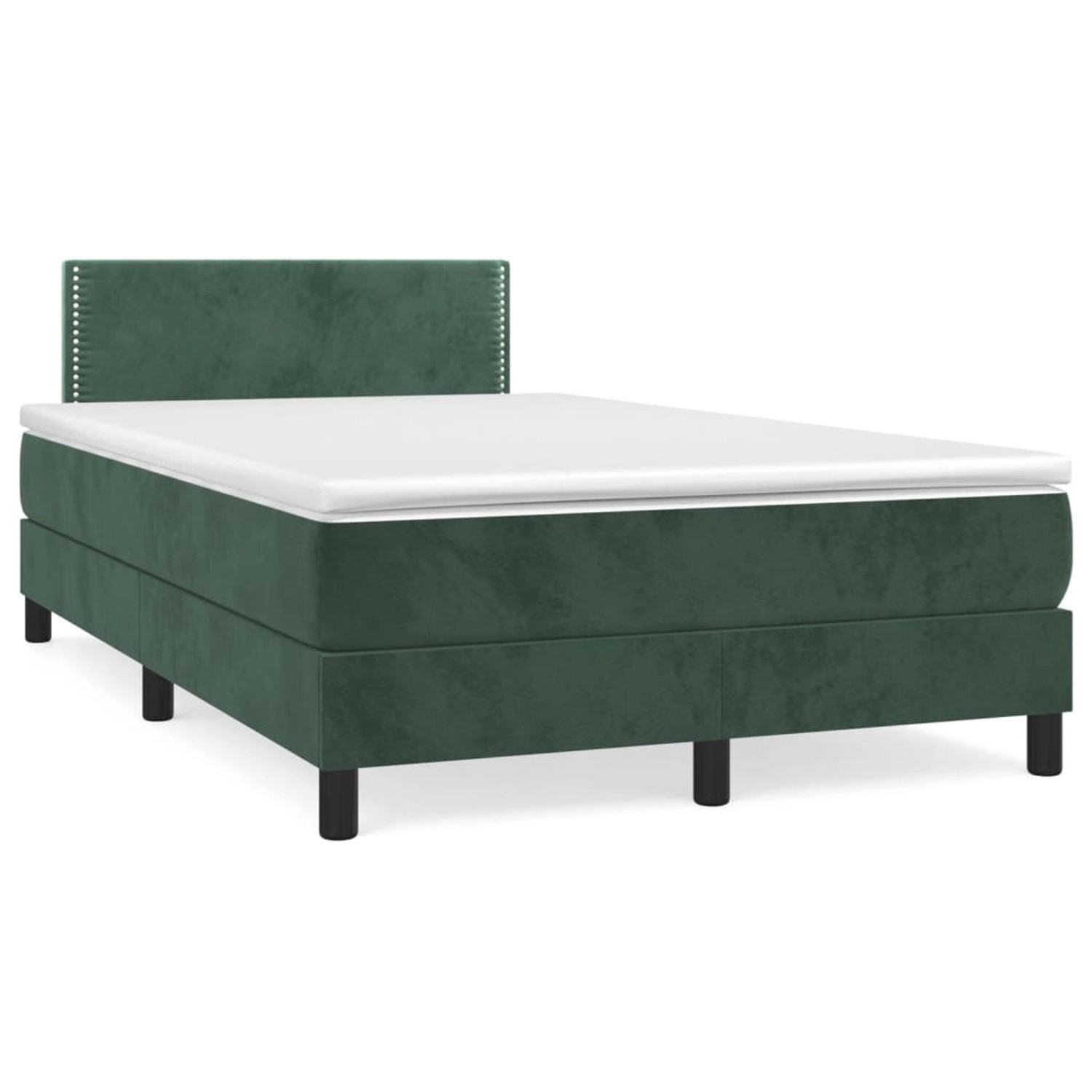 vidaXL Boxspringbett mit Matratze Dunkelgrün 120x200 cm Samt1537730 von VIDAXL