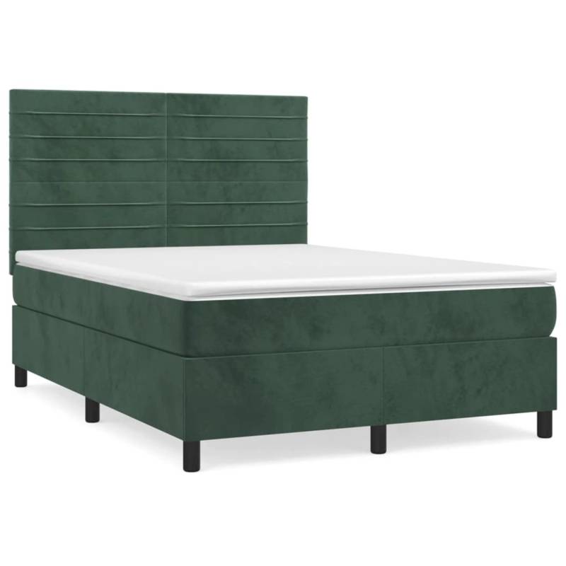 vidaXL Boxspringbett mit Matratze Dunkelgrün 140x200 cm Samt 3143088 vidaXL Boxspringbett mit Matratze Dunkelgrün 140x200 cm Samt 3143088 von VIDAXL