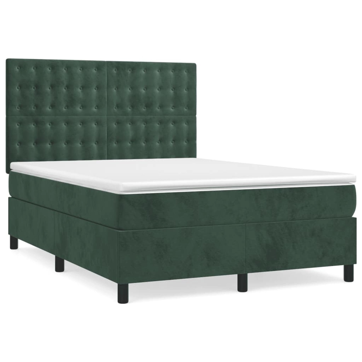 vidaXL Boxspringbett mit Matratze Dunkelgrün 140x200 cm Samt 3143268 vidaXL Boxspringbett mit Matratze Dunkelgrün 140x200 cm Samt 3143268 von VIDAXL