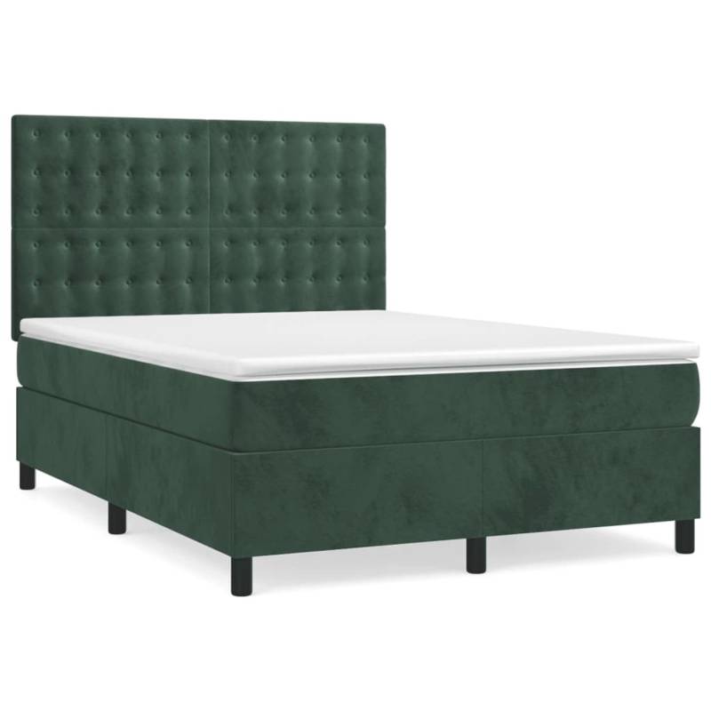 vidaXL Boxspringbett mit Matratze Dunkelgrün 140x200 cm Samt 3143268 vidaXL Boxspringbett mit Matratze Dunkelgrün 140x200 cm Samt 3143268 von VIDAXL