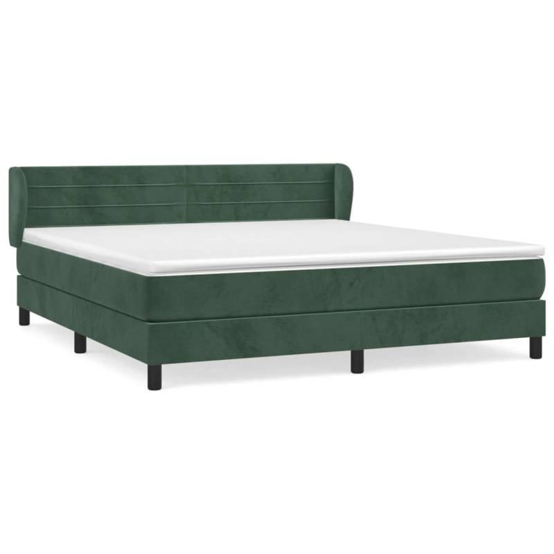 vidaXL Boxspringbett mit Matratze Dunkelgrün 160x200 cm Samt1467303 von VIDAXL