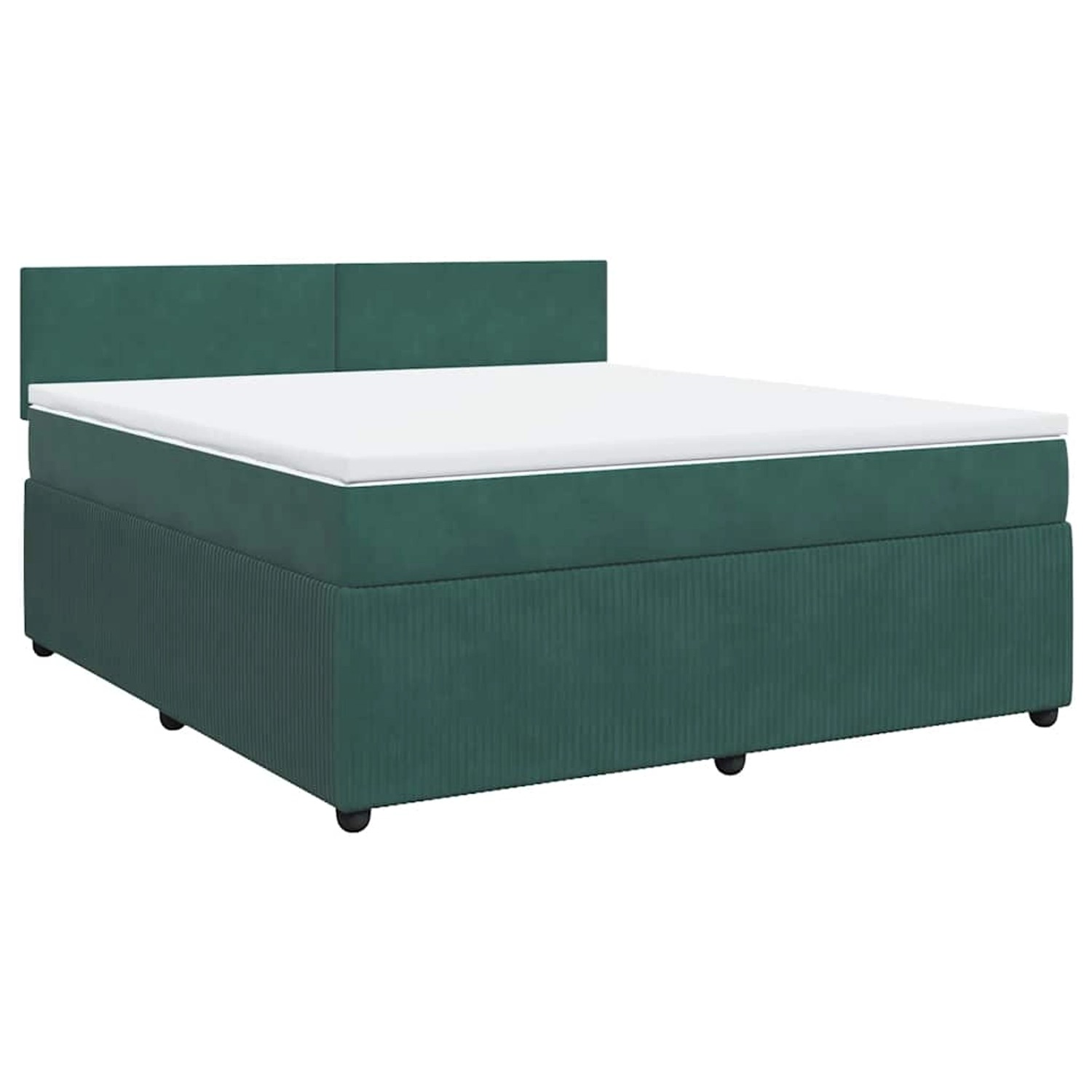 vidaXL Boxspringbett mit Matratze Dunkelgrün 180x200 cm Samt 3287803 von VIDAXL