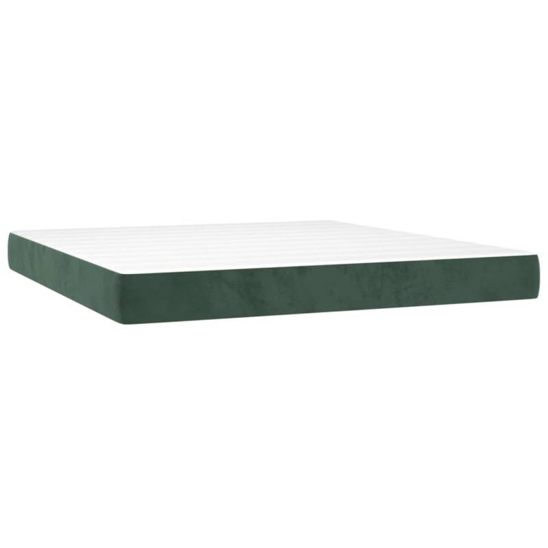 vidaXL Boxspringbett mit Matratze Dunkelgrün 180x200 cm Samt1537759 von VIDAXL