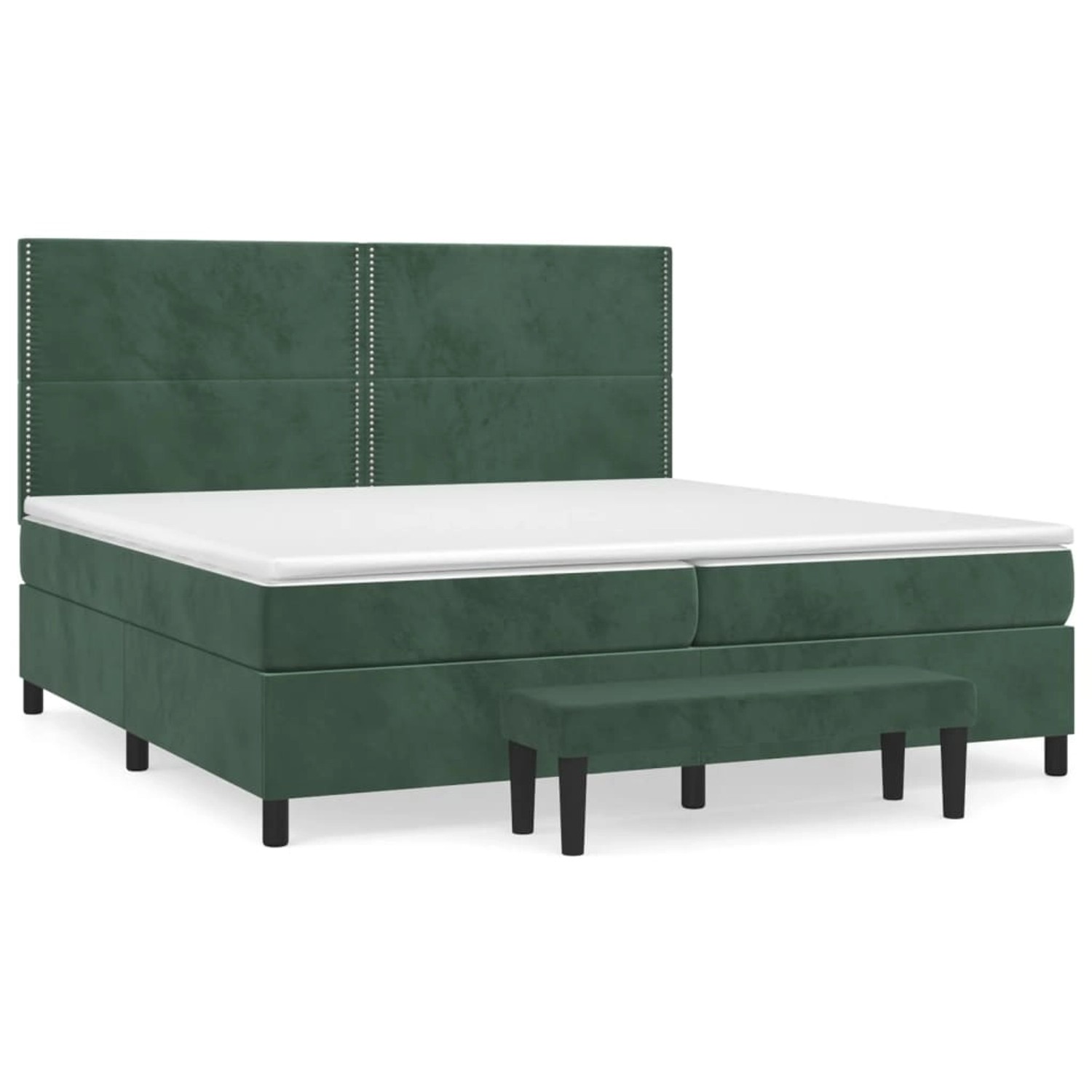 vidaXL Boxspringbett mit Matratze Dunkelgrün 200x200 cm Samt 3137806 von VIDAXL
