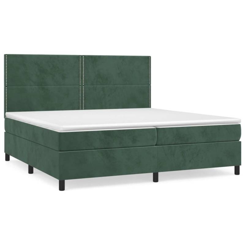 vidaXL Boxspringbett mit Matratze Dunkelgrün 200x200 cm Samt1350308 von VIDAXL