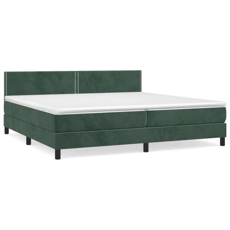vidaXL Boxspringbett mit Matratze Dunkelgrün 200x200 cm Samt1350310 von VIDAXL