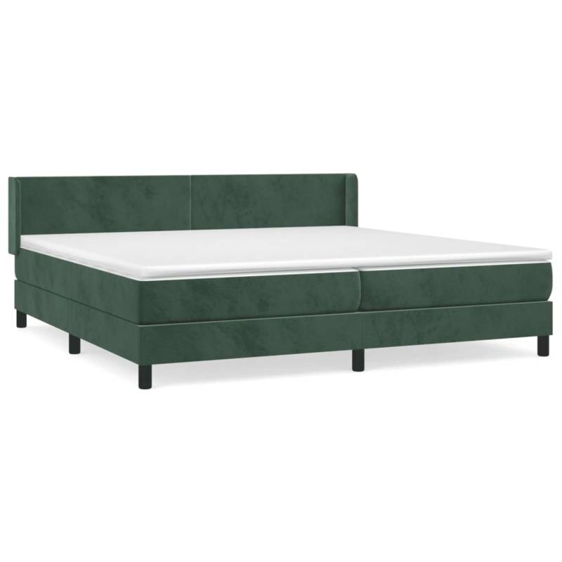 vidaXL Boxspringbett mit Matratze Dunkelgrün 200x200 cm Samt1376515 von VIDAXL